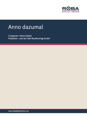 cover image of Anno dazumal
